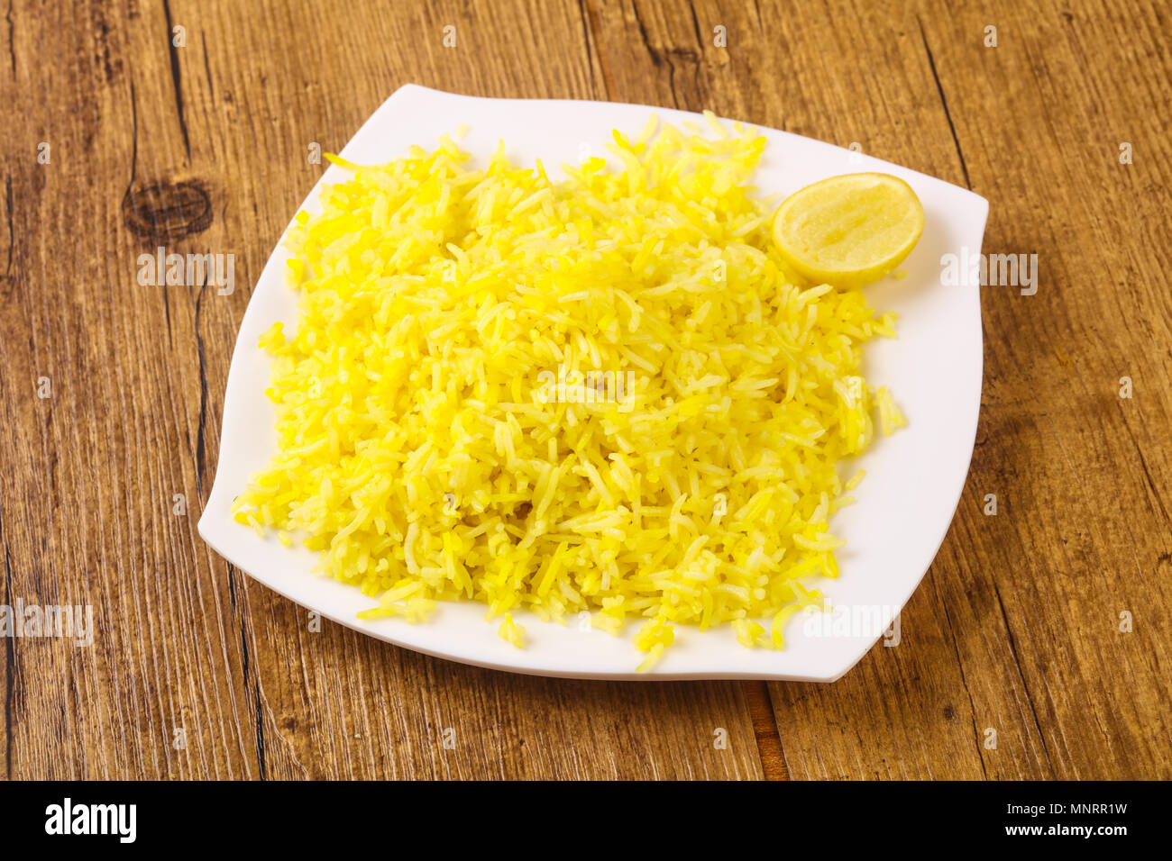 Yellow Rice India Indian traditional cuisine - Yellow Rice with Lime Stock Photo - Alamy