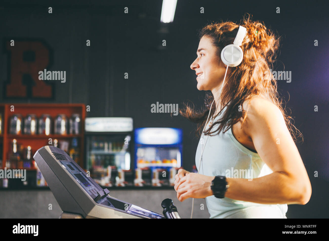 Running with big online headphones