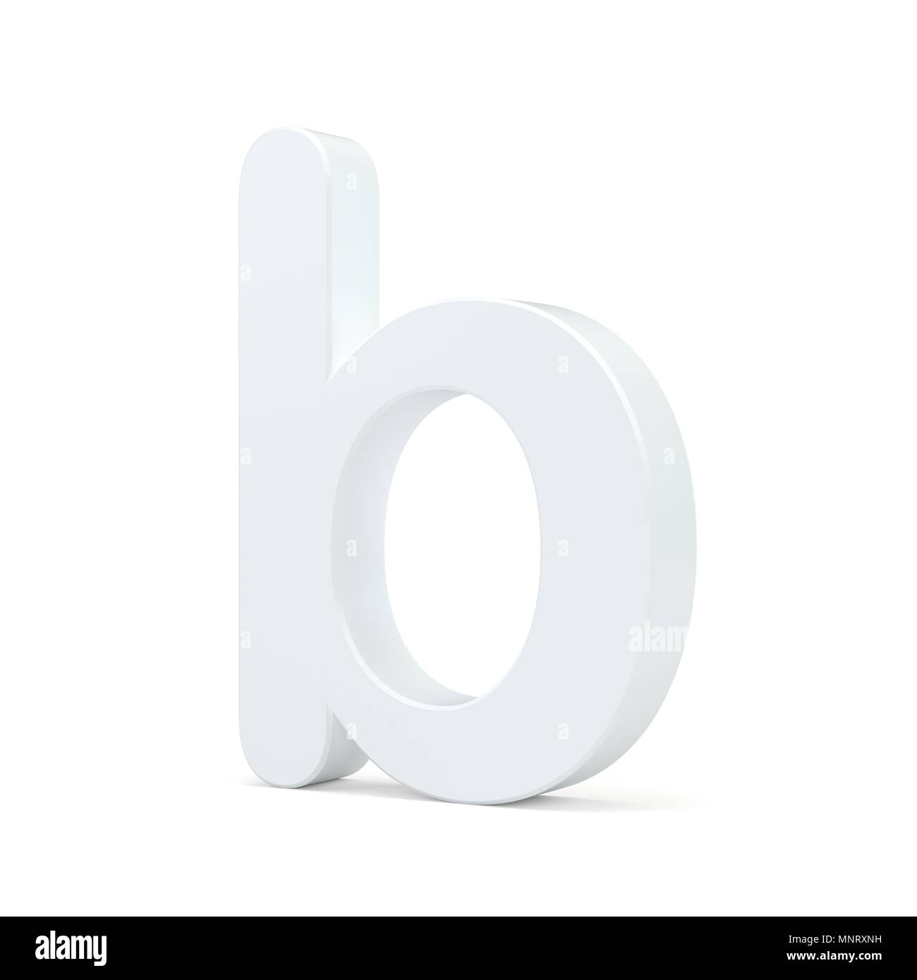 White small letter B isolated on white background. 3d rendering Stock Photo