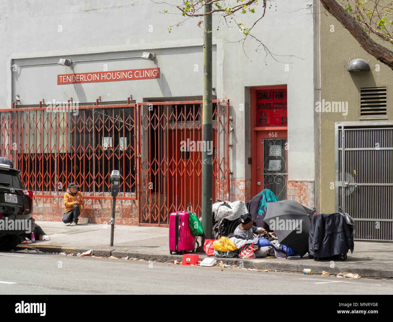 SAN FRANCISCO, CA May 6, 2018 Homeless and drug users line up