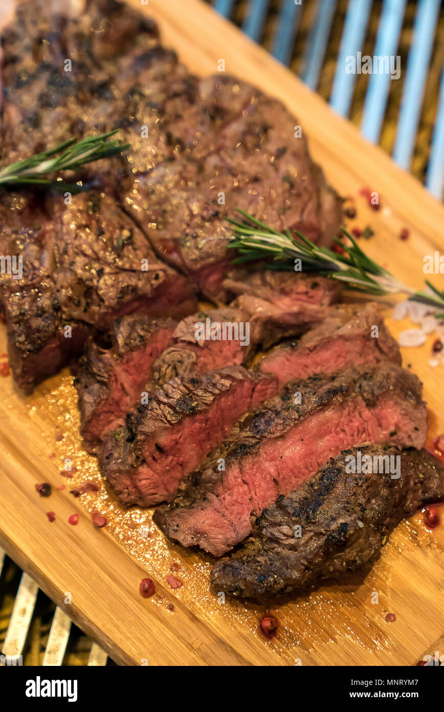 Red Meat With Rosted Rosted and grilled Beef Rib Steak, american groumet cuisine Stock Photo ...