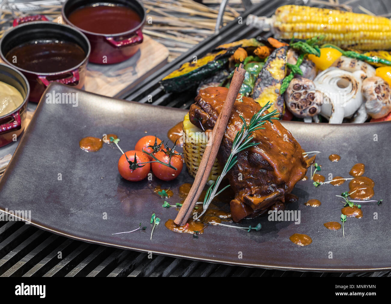 grilled and rosted Lamb ribs Stock Photo - Alamy