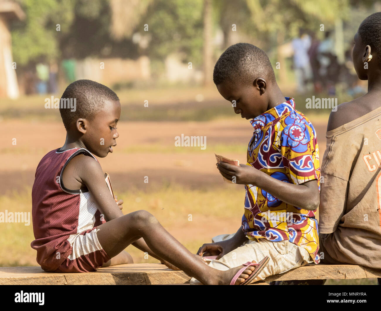 Accra, Ghana - January 01, 2017: Happy african children play cards in  Accra, Ghana Stock Photo - Alamy