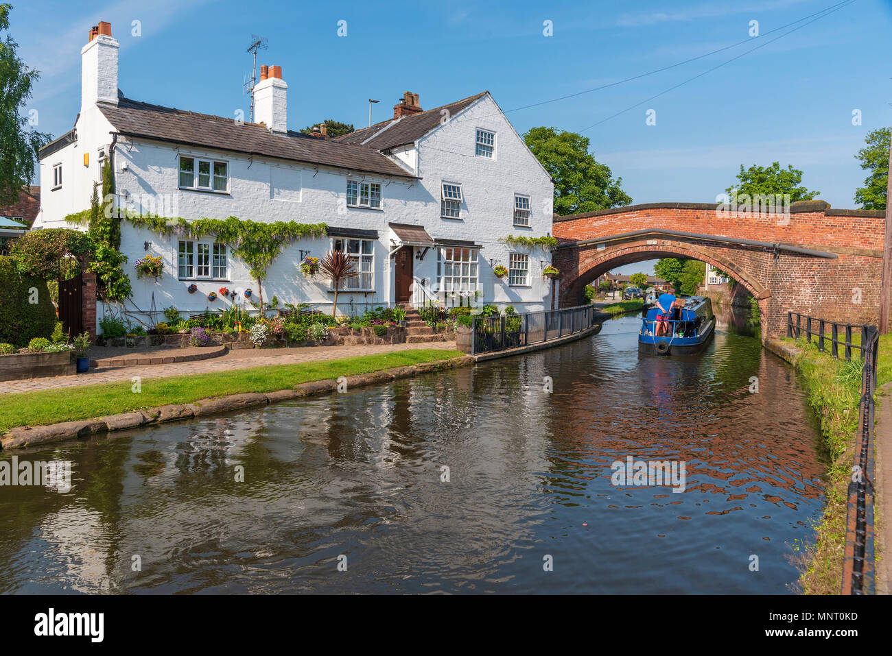 Lymm. Cheshire. North West England. Bridgewater canal. Bridgewater House Stock Photo