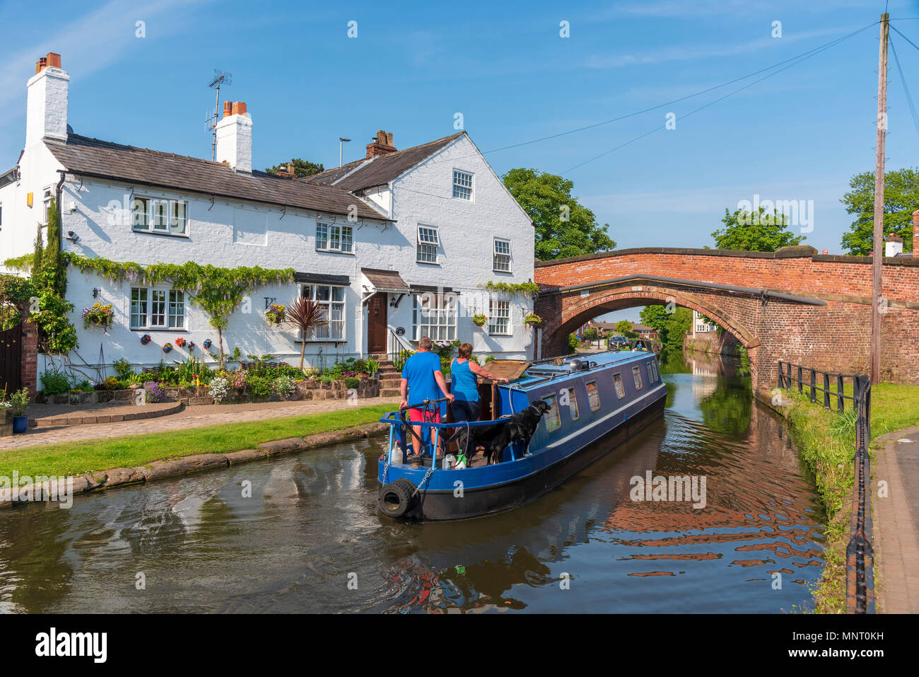 Lymm. Cheshire. North West England. Bridgewater canal. Bridgewater House Stock Photo