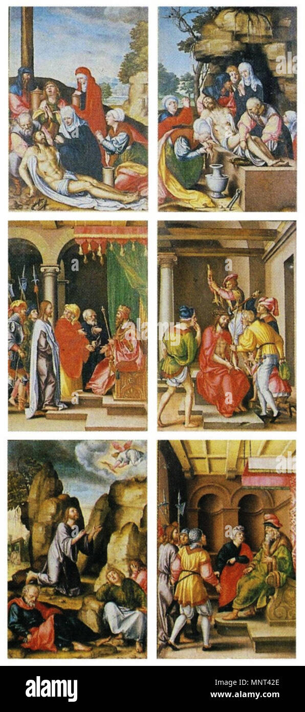 English: Central panels of the Altar in the Sigismund Chapel. Polski: Kwatery środkowe ołtarza w Kaplicy Zygmuntowskiej.   1531-1538.   972 Pencz Wawel Altar Stock Photo