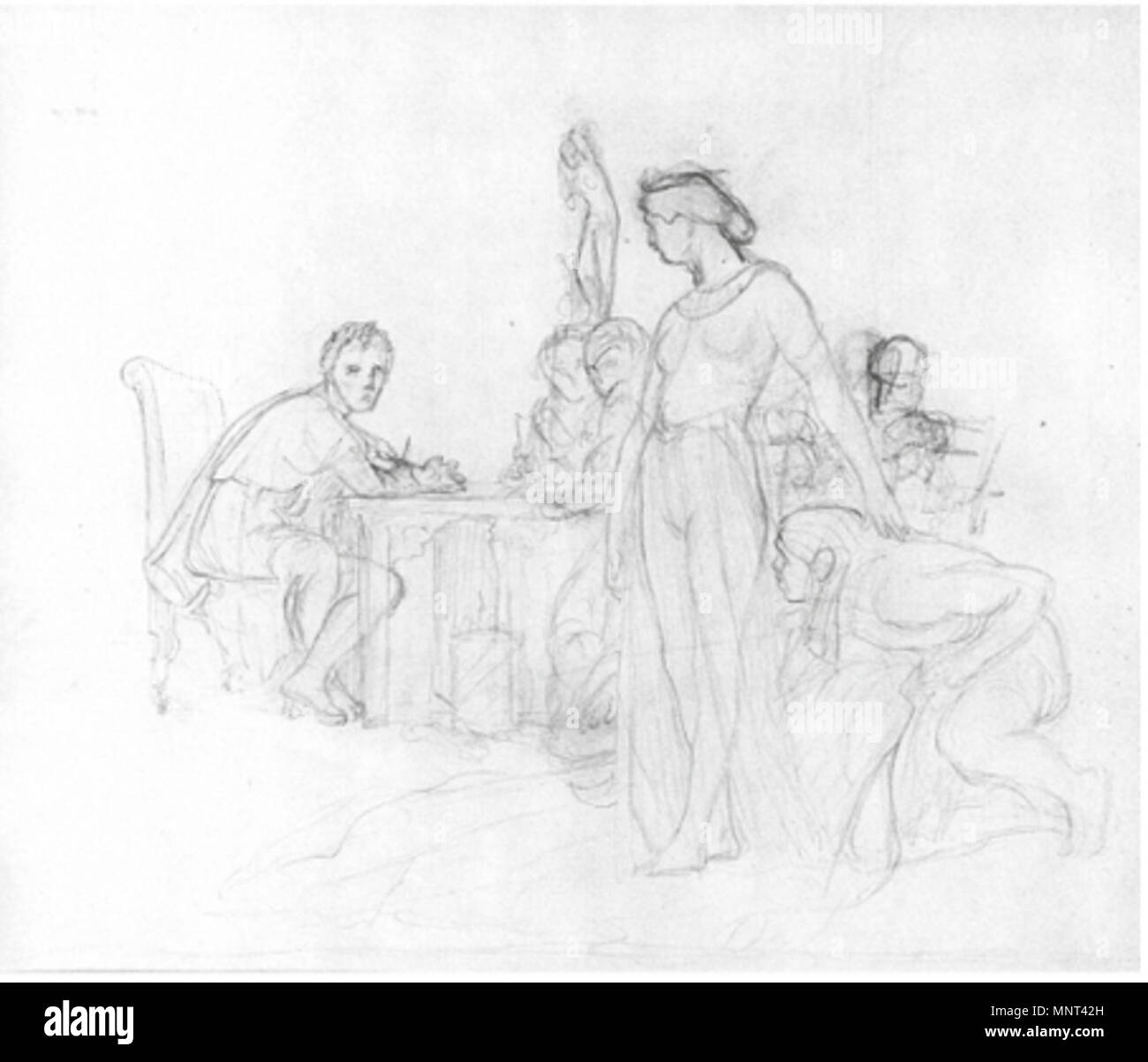 Pencil study for Cléopatra et César   1865-1866.   972 Pencil sketch Stock Photo