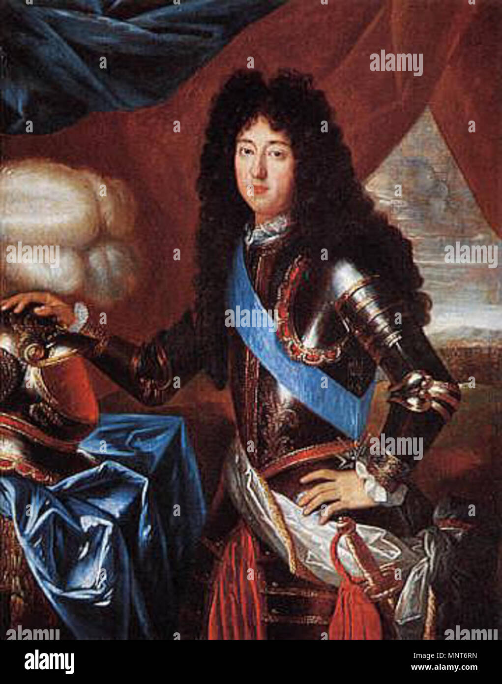 Philippe I, Duke of Orléans (1640-1701), brother of Louis XIV, wearing an armor with fleur-de ...
