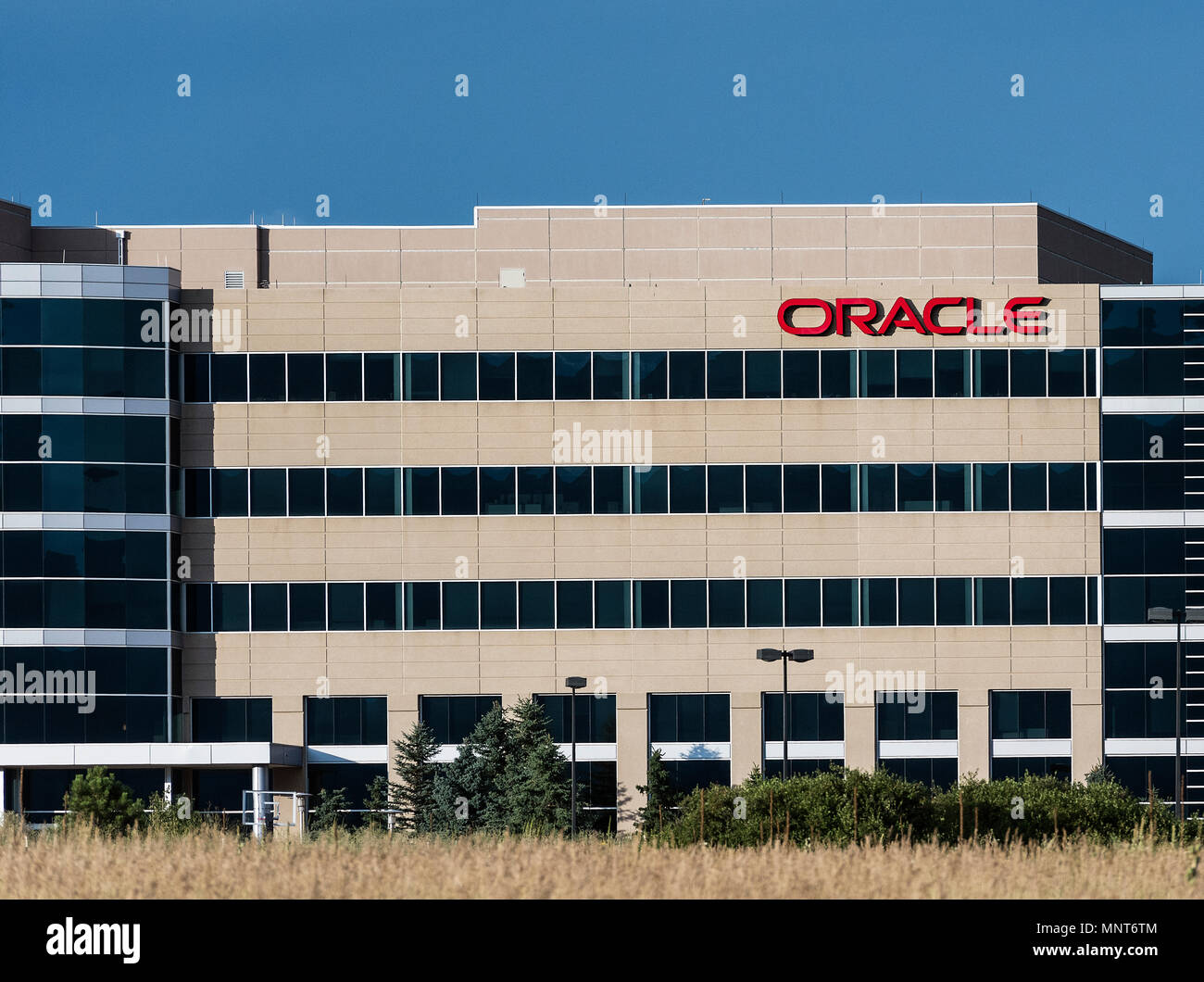 Oracle Corporation office building, Aurora, Colorado, USA. Stock Photo