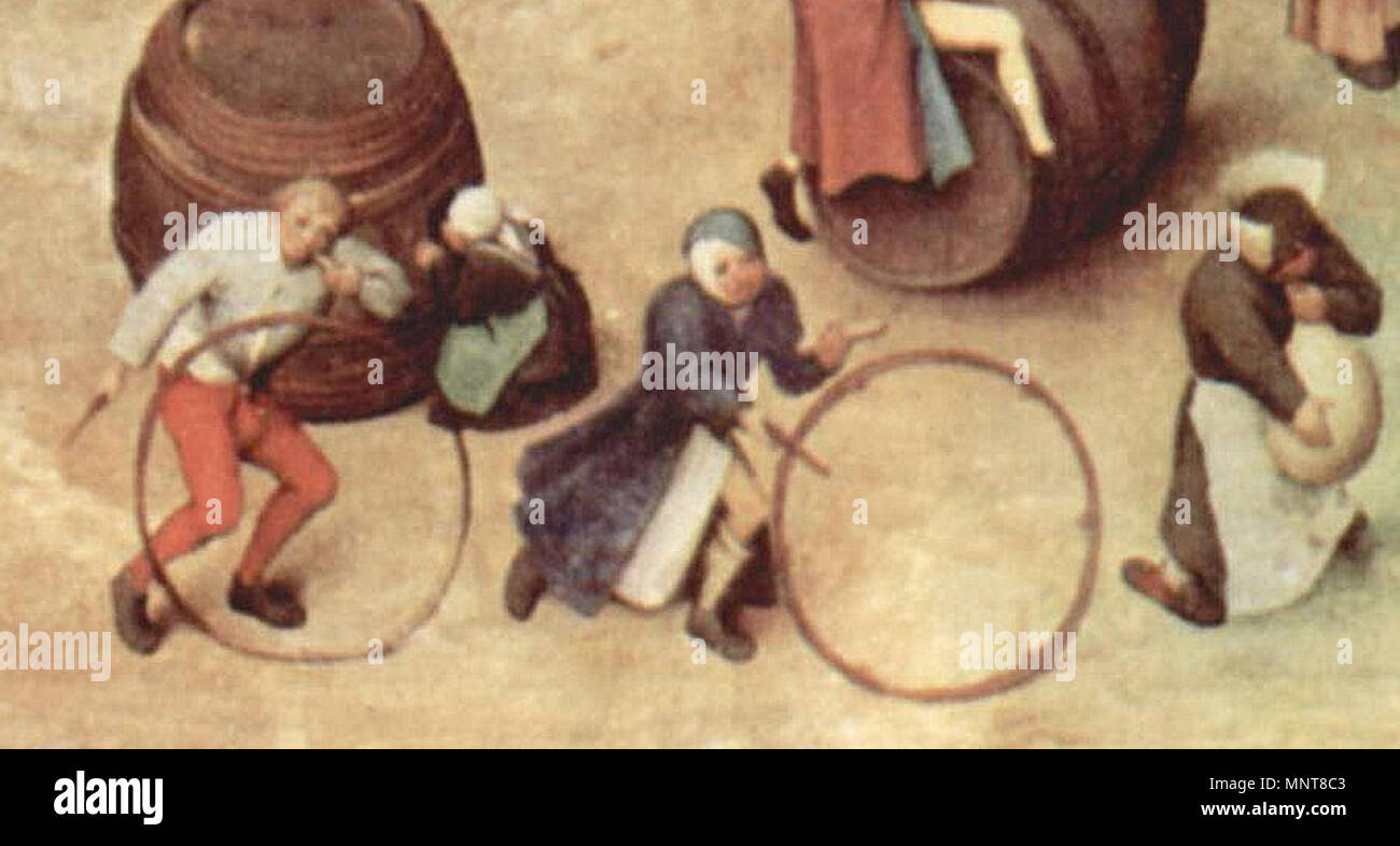 Children's Games . detail . 1560.   989 Pieter Bruegel hoepels Stock Photo
