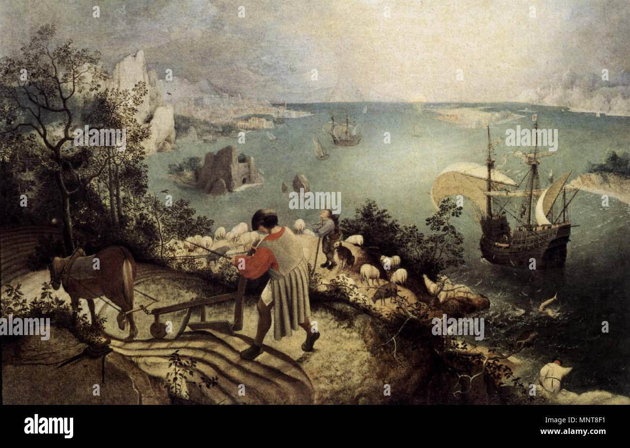 Landscape with the Fall of Icarus   circa 1555.   990 Pieter Bruegel the Elder - Landscape with the Fall of Icarus - WGA03321 Stock Photo