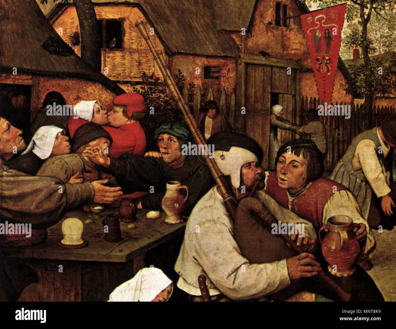 The Peasant Dance (detail)   circa 1567.   990 Pieter Bruegel the Elder - The Peasant Dance (detail) - WGA3501 Stock Photo