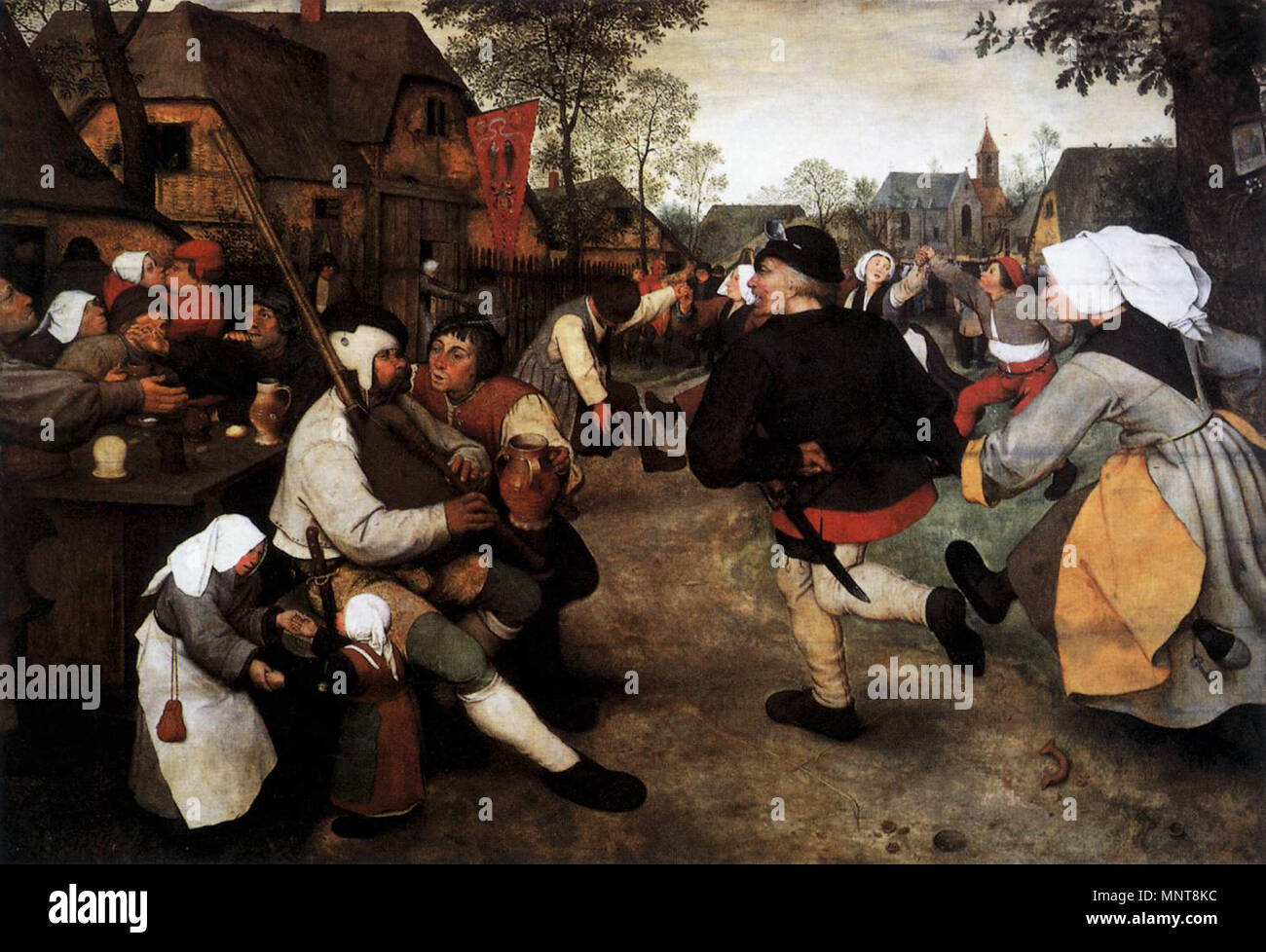 The Peasant Dance   circa 1567.   990 Pieter Bruegel the Elder - The Peasant Dance - WGA3499 Stock Photo