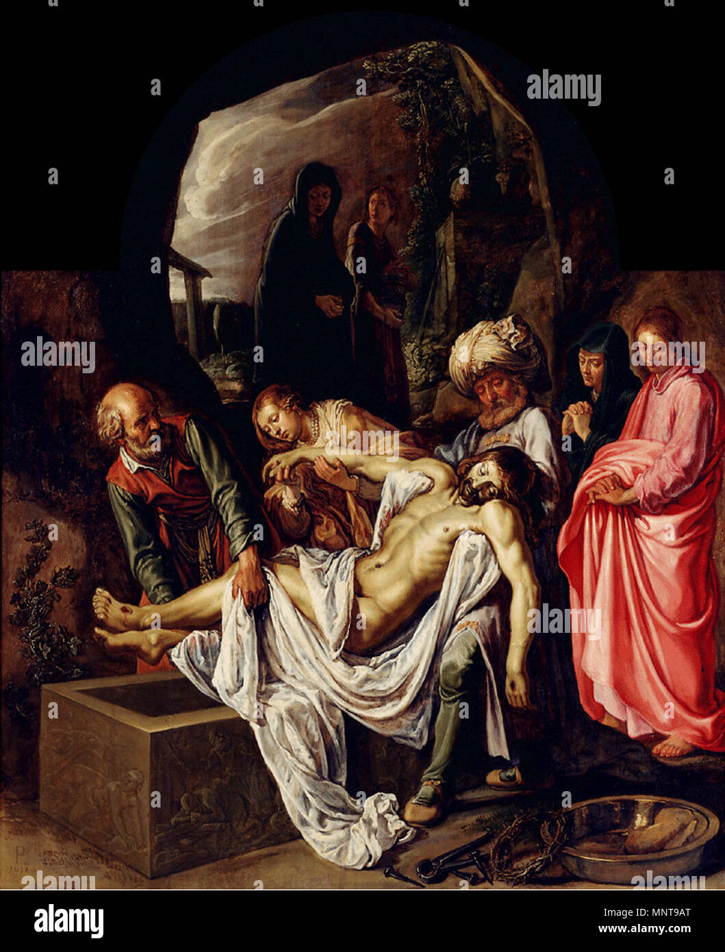Entombment of Christ   1612.   993 Pieter Lastman - Graflegging Stock Photo