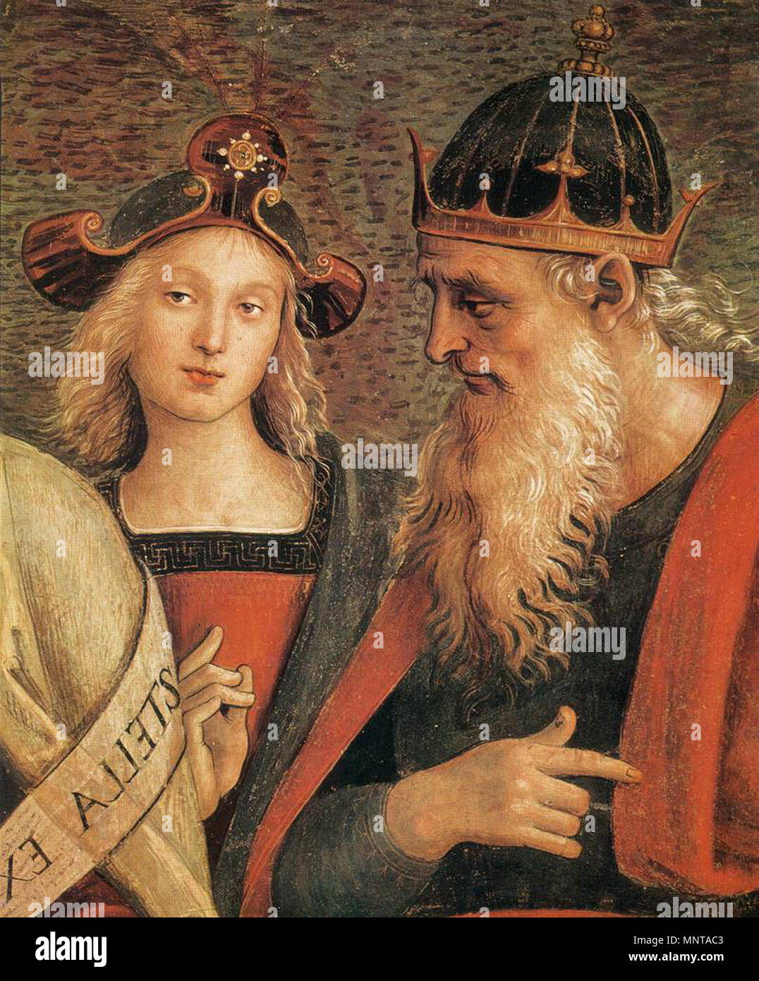 Prophets and Sibyls . detail . between 1497 and 1500.   997 Pietro Perugino - Prophets and Sibyls (detail) - WGA17245 Stock Photo
