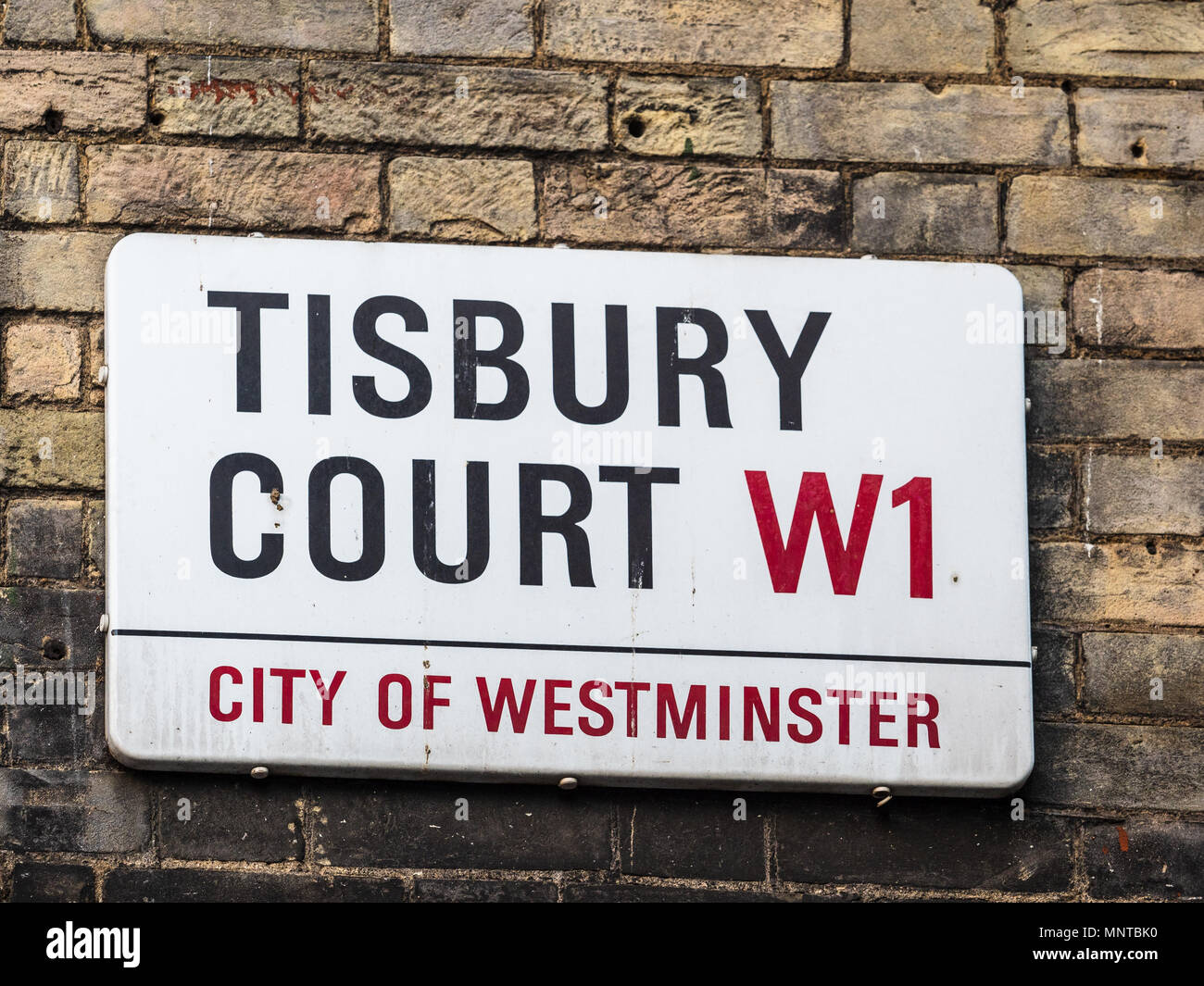 Soho Street Signs Series - Tisbury Court W1 - London's Soho district Street Signs Stock Photo