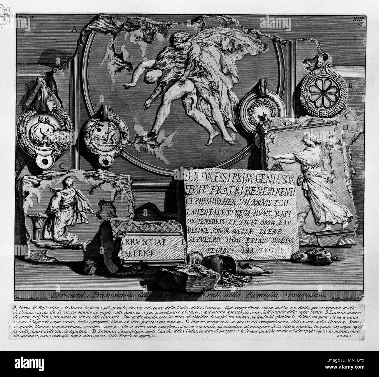 The tomb of L. Arrunzio family 1756. 1002 Piranesi2014 Stock Photo Alamy