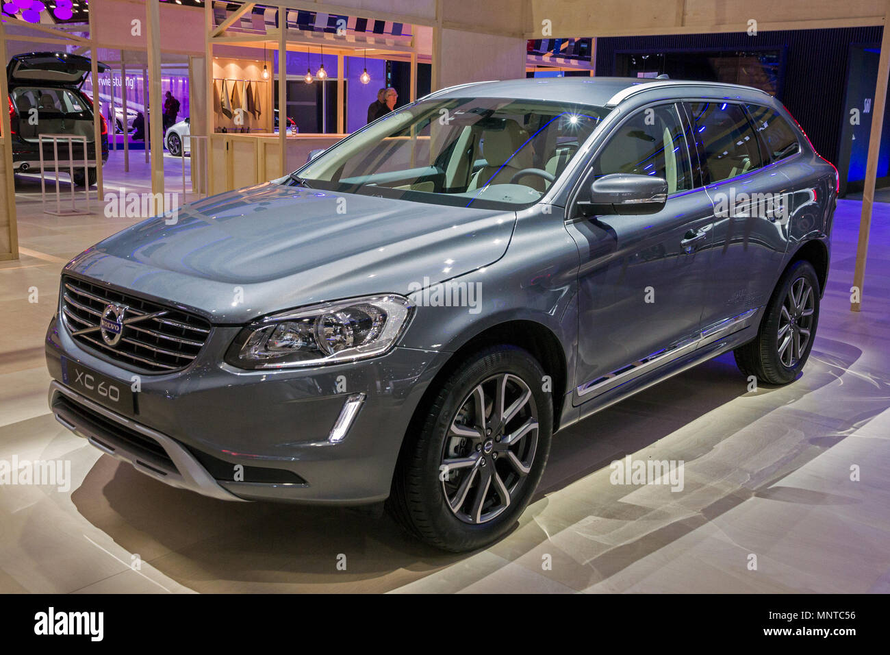 BRUSSELS - JAN 12, 2016: Volvo XC60 compact luxury crossover SUV car showcased at the Brussels Motor Show. Stock Photo