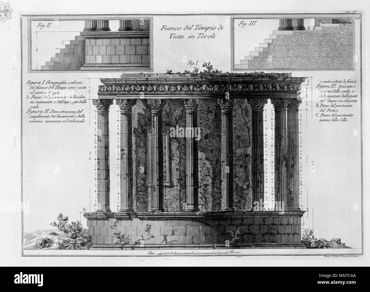 Fianco del Tempio di Vesta in Tivoli   1780.   1002 Piranesi-6005 Stock Photo