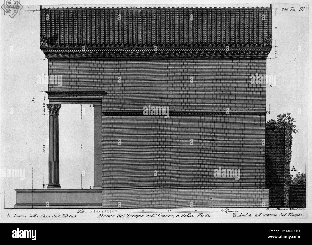 Fianco del Tempio dell' Onore, e della Virtù   1780.   1003 Piranesi-6017 Stock Photo