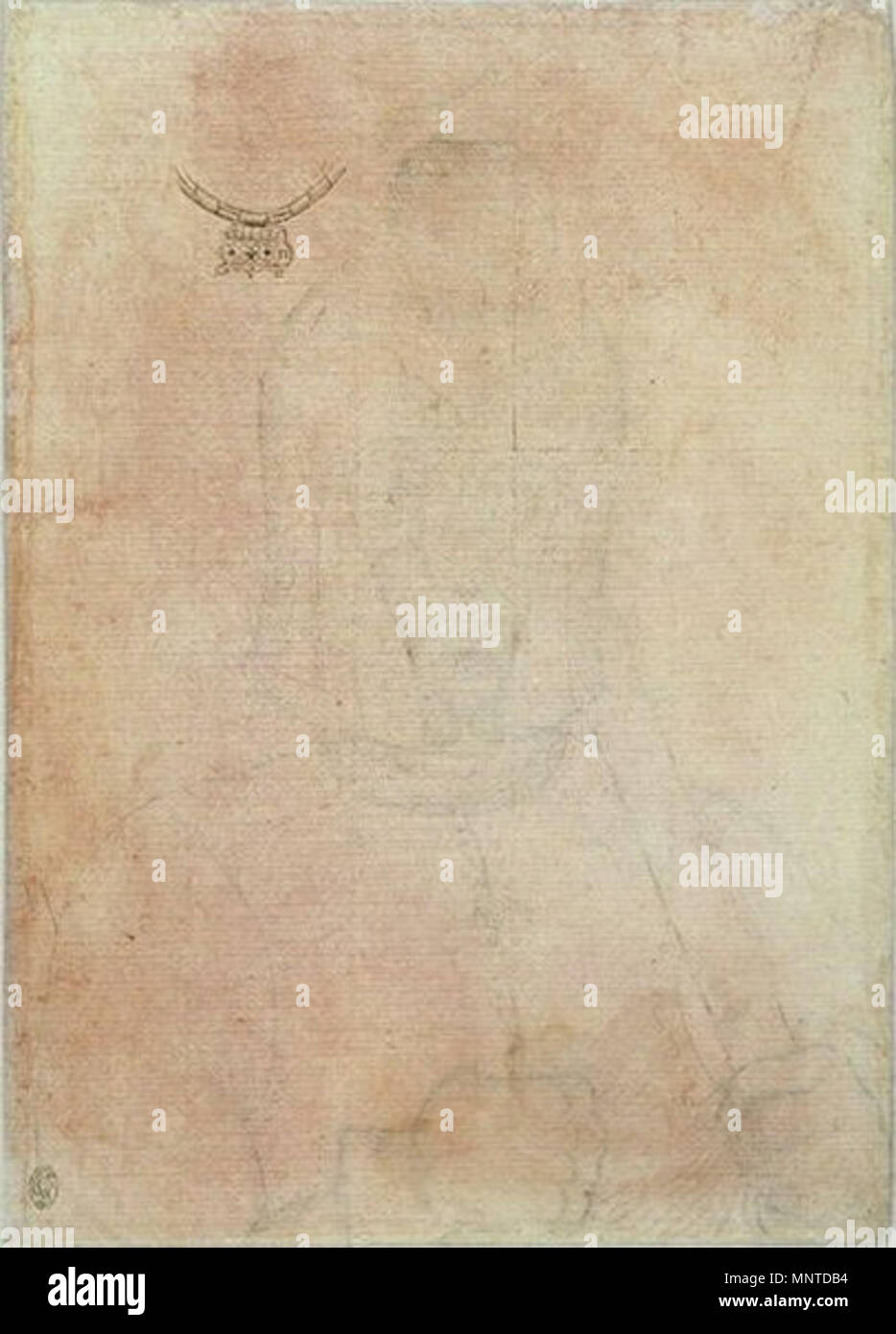 Français : Partie d'un collier avec un pendentif marqué des lettres v v  circa 1440. 1006 Pisanello - Codex Vallardi 2612 v Stock Photo - Alamy