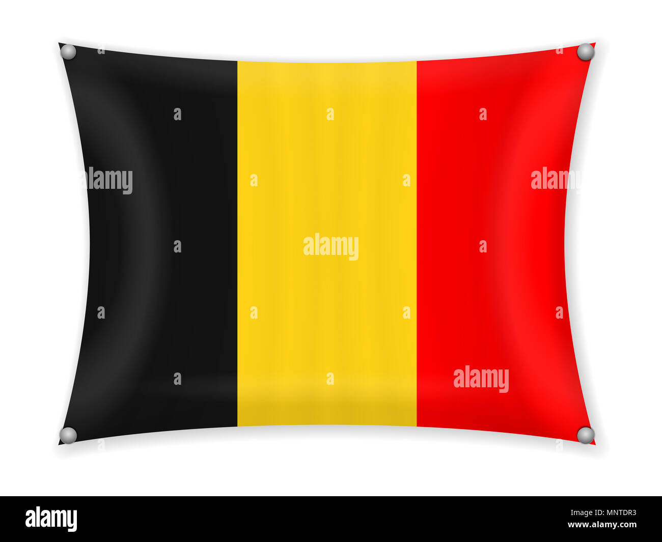 Waving Belgium flag on a white background Stock Photo - Alamy