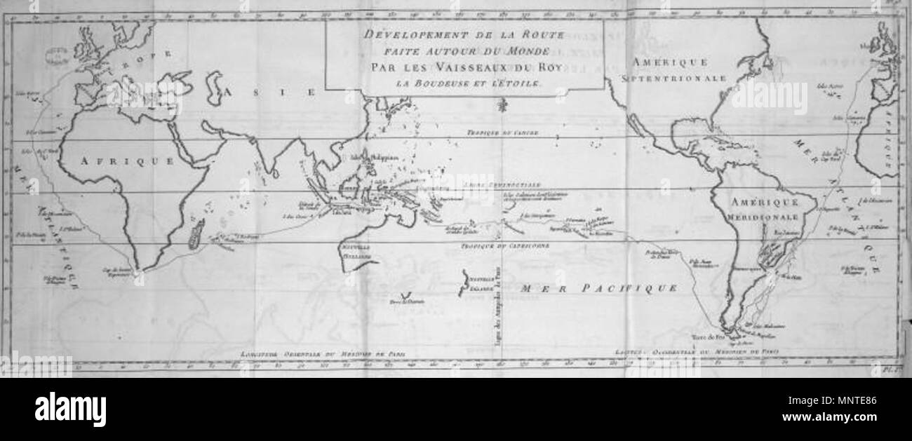 .  Illustrations de Voyage autour du monde; Louis-Antoine de Bougainville, : Saillant et Nyon (Paris), 1772 . 1772. Unknown 1009 Planche01 Stock Photo