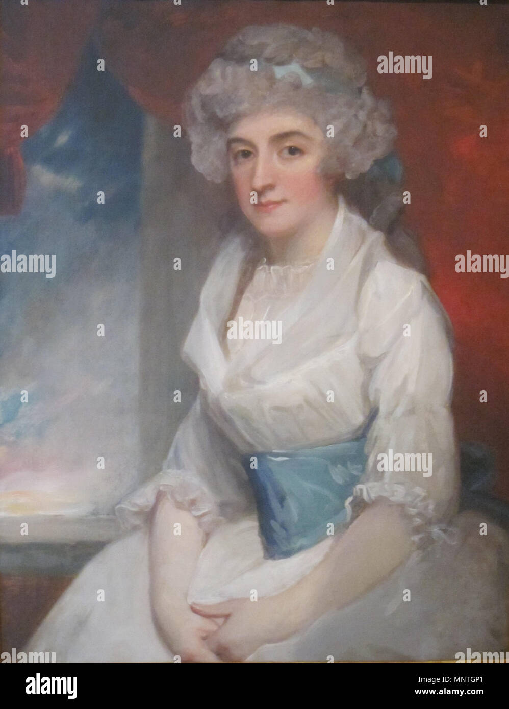 .  English: Portrait of Lady Elizabeth Haythorne . 1791.   1020 Portrait of Lady Elizabeth Haythorne by George Romney, 1791, oil on canvas, HAA Stock Photo