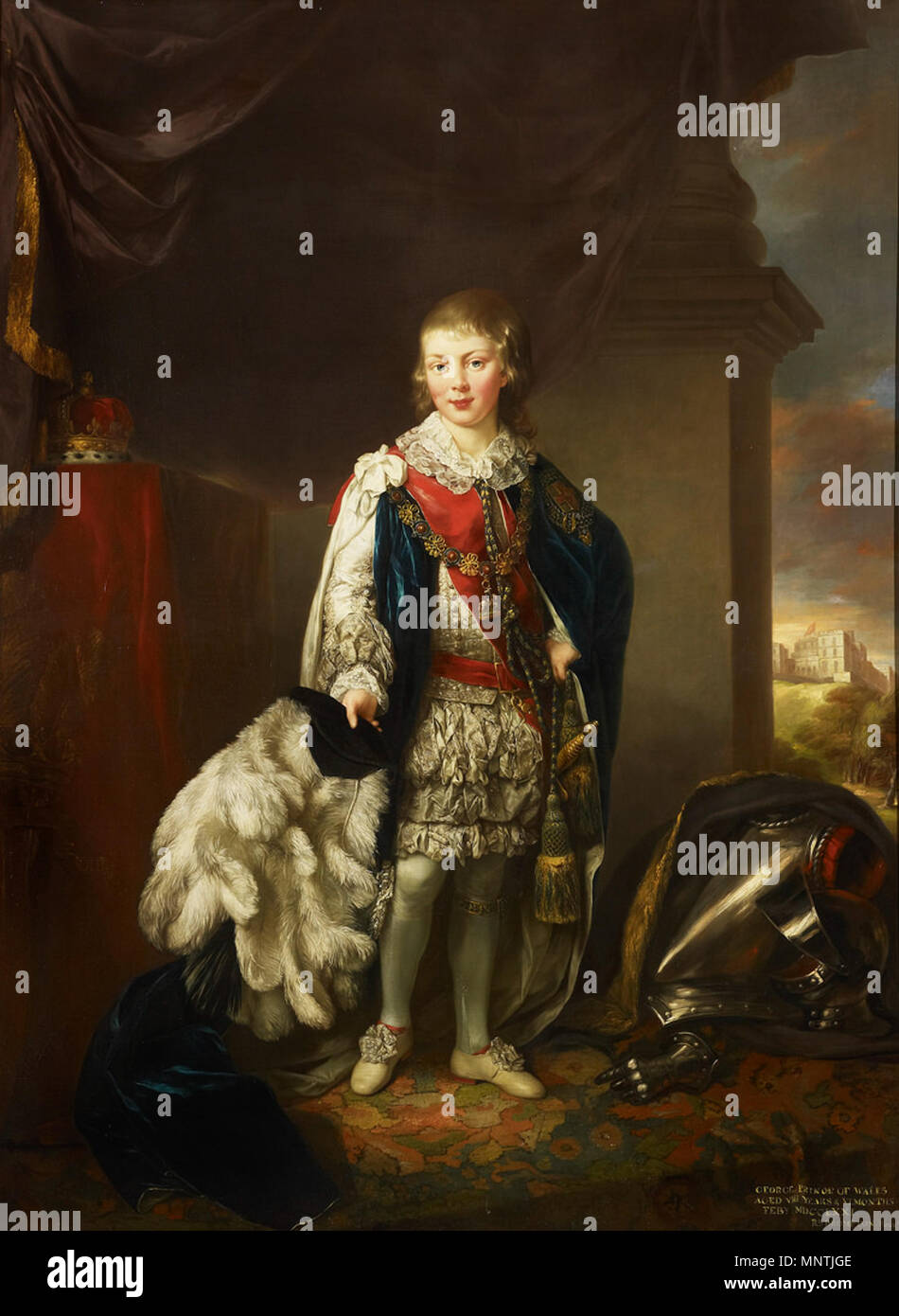 . English: Prince george (George IV) in order of the garter robes. 18th ...