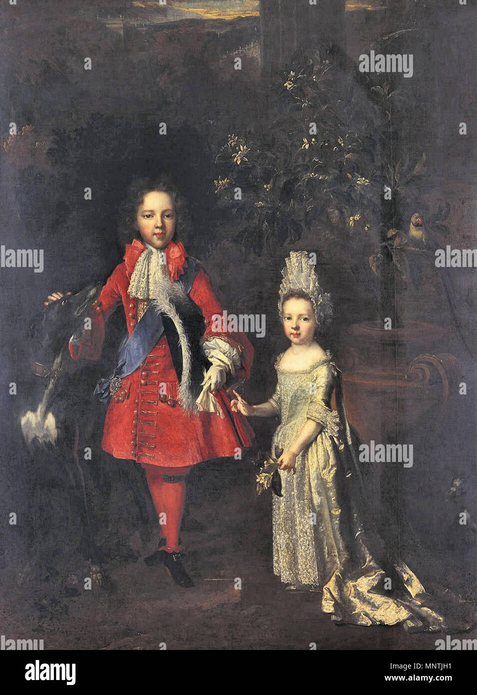 . English: Portrait of Prince James Francis Edward Stuart and Princess ...