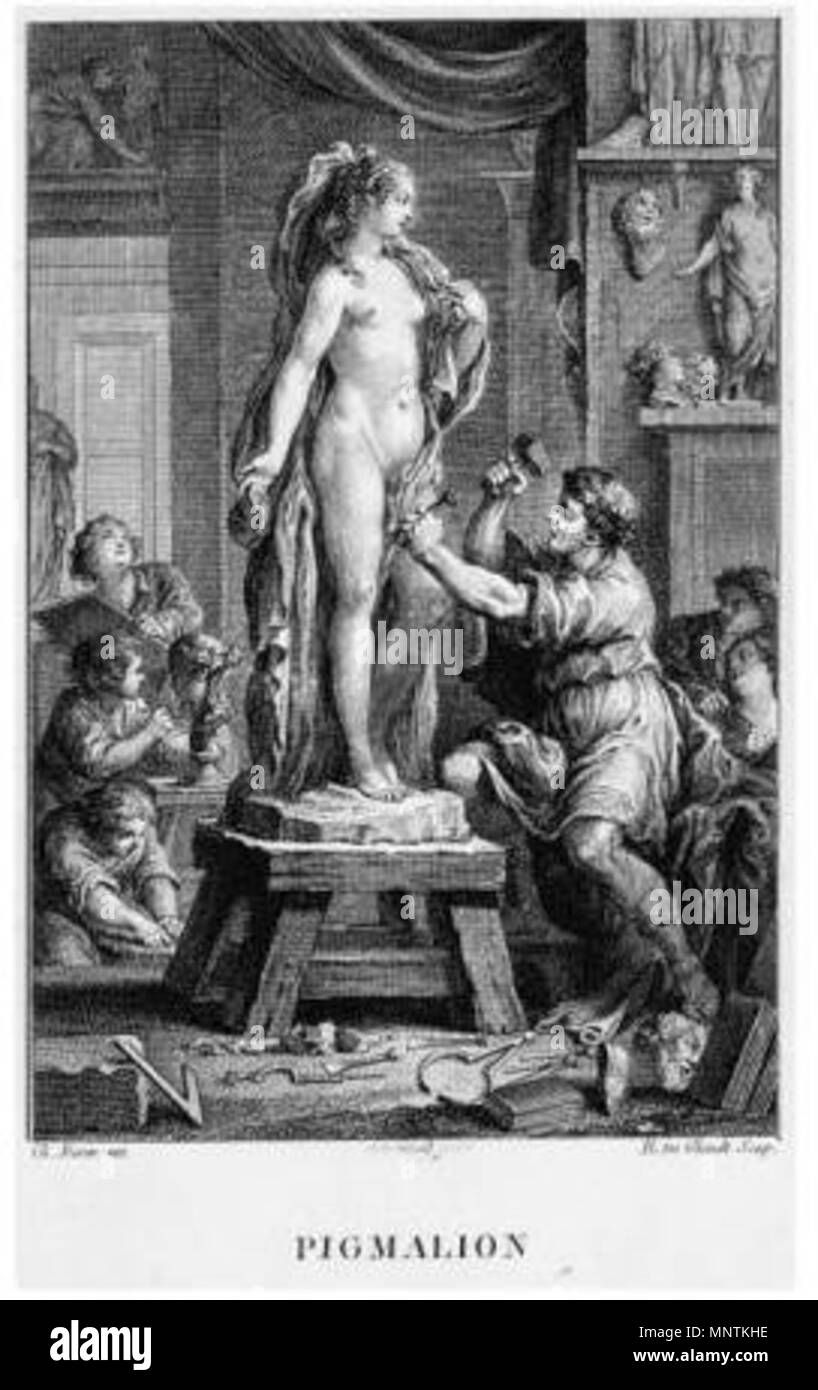 Français : Pygmalion; ou, La statue animée   circa 1773.   1033 Pygmalion (Ghendt,Eisen) Stock Photo