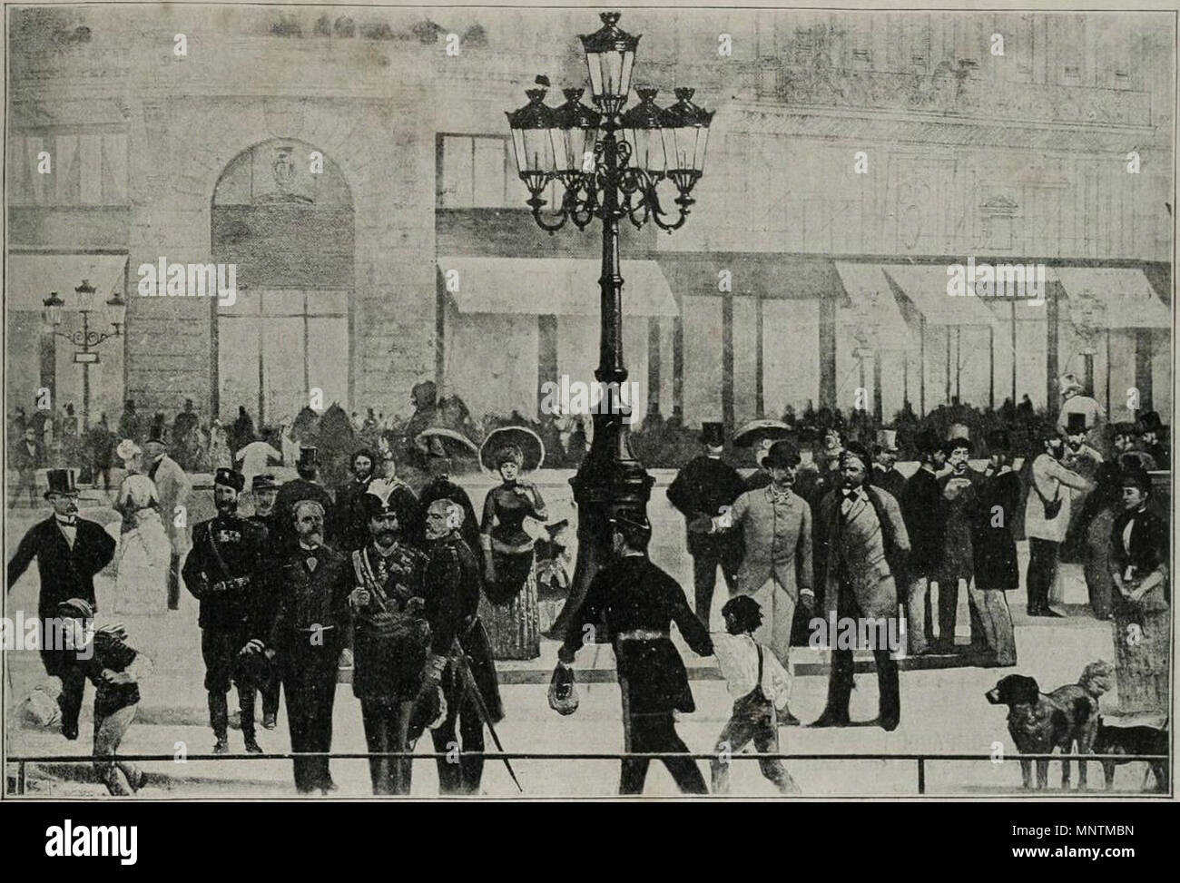 . Planche du livret explicatif du panorama le 'Tout-Paris' peint par Charles Castellani et présenté lors de l'exposition universelle de 1889. 1889.   956 Panorama Le Tout-Paris (2) Stock Photo