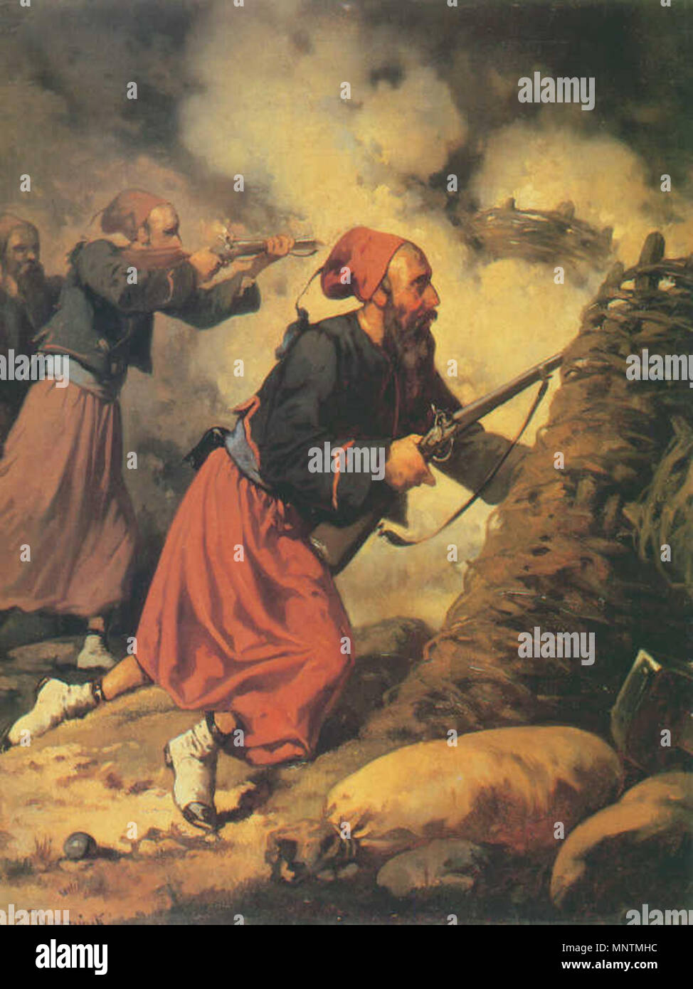 English Zouave in fight Polski Żuawi w walce circa 1858. 1037