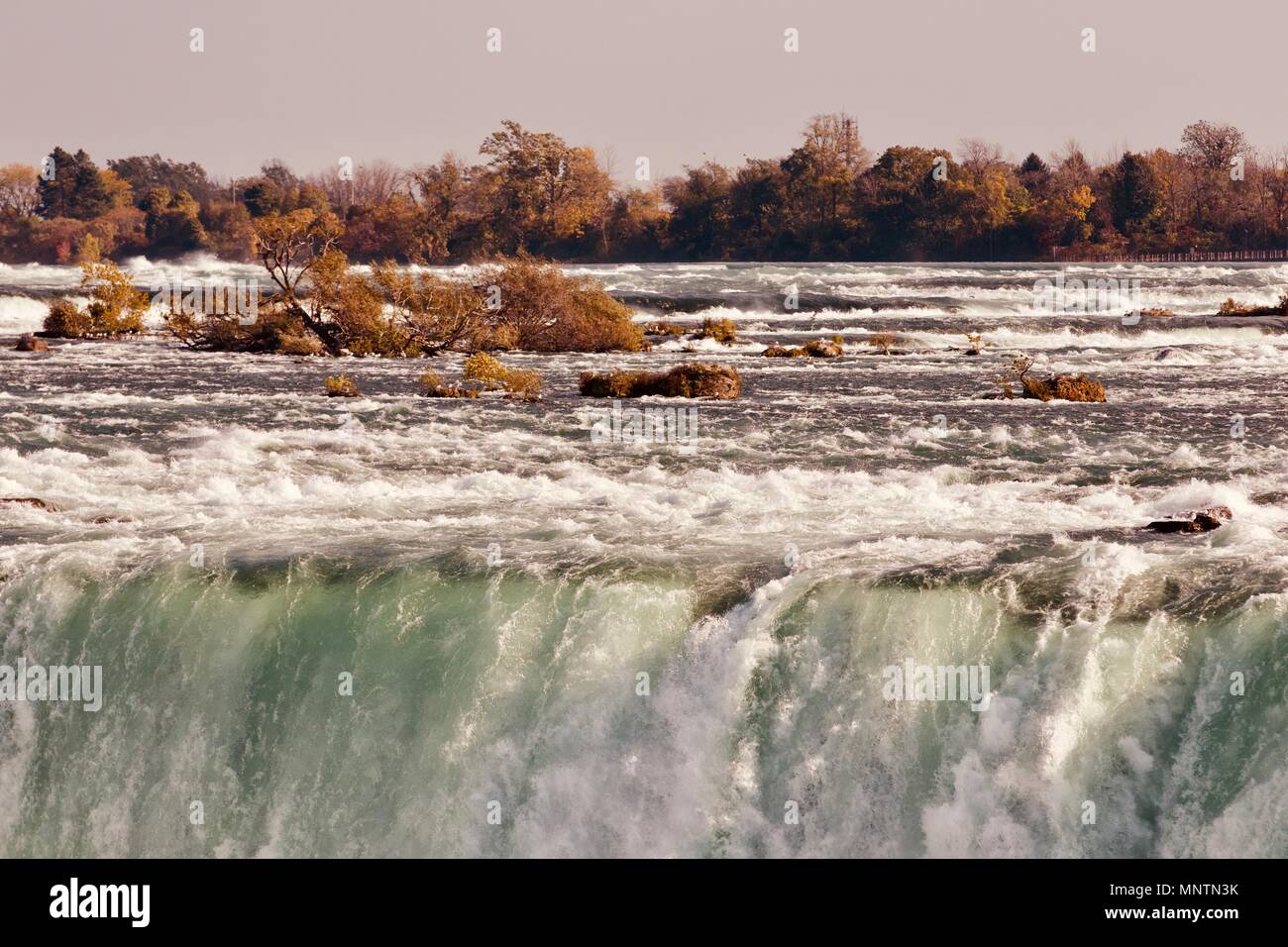 Postcard with an amazing Niagara waterfall Stock Photo