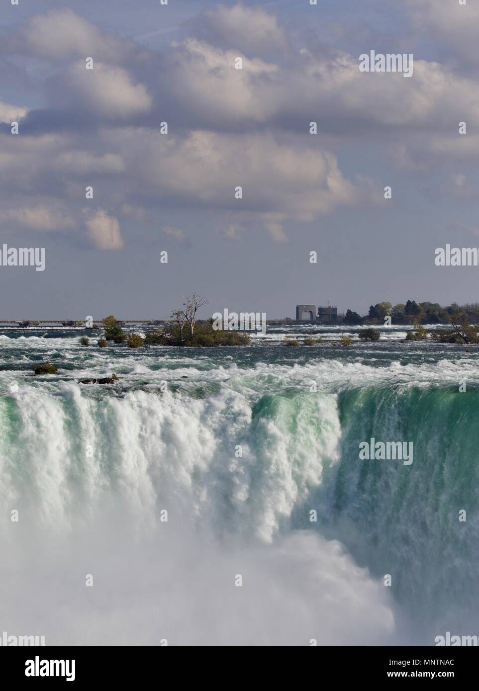 Image of a powerful Niagara waterfall in autumn Stock Photo