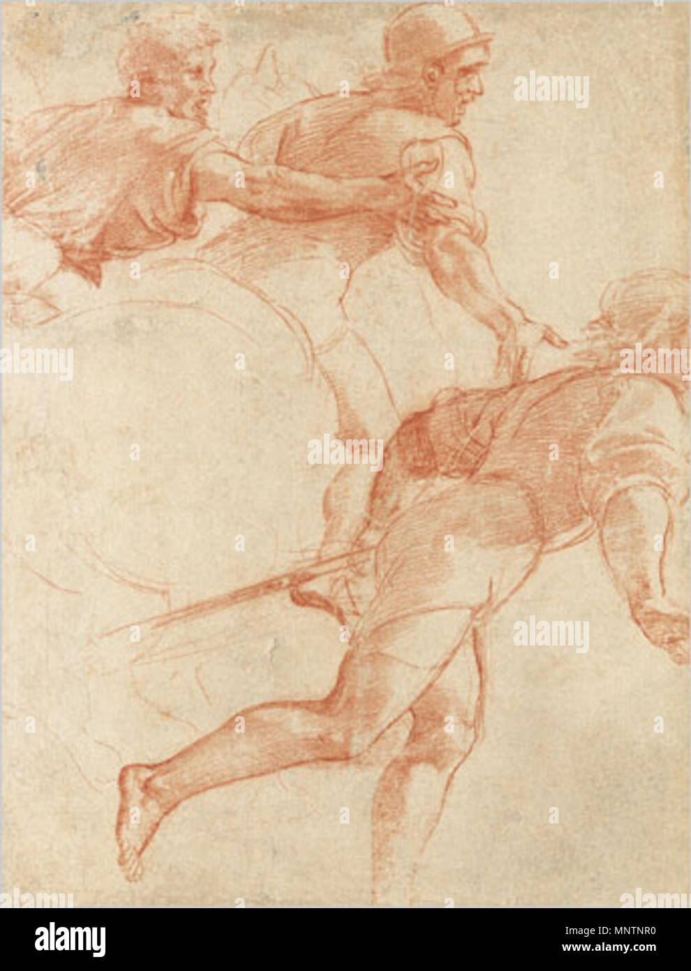 . Study of soldiers for Conversion of Saul. circa 1615-16.    Raphael  (1483–1520)       Alternative names Raffaello Santi, Raffaello de Urbino, Rafael Sanzio de Urbino, Raffael  Description painter and architect  Date of birth/death 6 April 1483 6 April 1520  Location of birth/death Urbino Rome  Work location Florence, Rome, Perugia  Authority control  : Q5597 VIAF: 64055977 ISNI: 0000 0001 2136 483X ULAN: 500023578 LCCN: n79041756 NLA: 35442294 WorldCat 1042 Raphael - Study of Soldiers Stock Photo