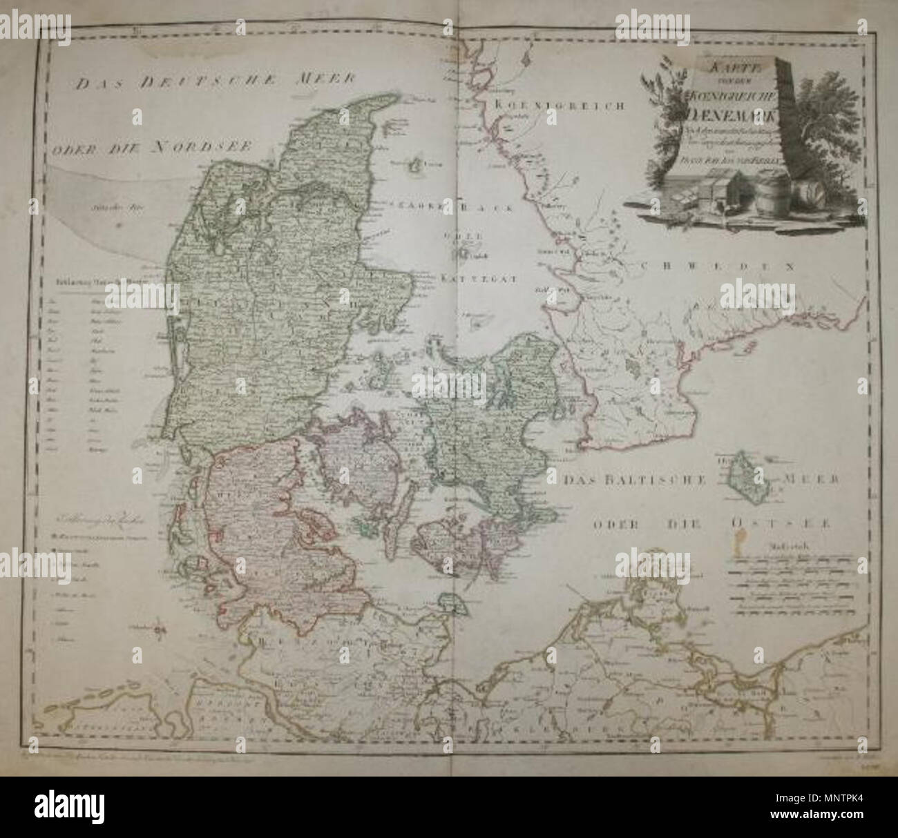 . Deutsch: Karte von dem Koenigreiche Daenemark. Kolorierter Kupferstich. Aus Grosser Deutscher Atlas. Karte ca. 52 × 62 cm . between 1794 and 1796. Franz Johann Joseph von Reilly (1766–1820) Alternative names Reilly, Franz Johann Joseph von Description Austrian publisher and writer Date of birth/death 18 August 1766 6 July 1820 Location of birth/death Vienna Vienna Work period 1790 – 1800 Work location Vienna Authority control : Q113944 VIAF: 102371035 ISNI: 0000 0001 1839 240X LCCN: n88624007 GND: 118748017 SUDOC: 158784243 WorldCat Stecher: F. Müller 1047 Reilly Karte von de Stock Photo