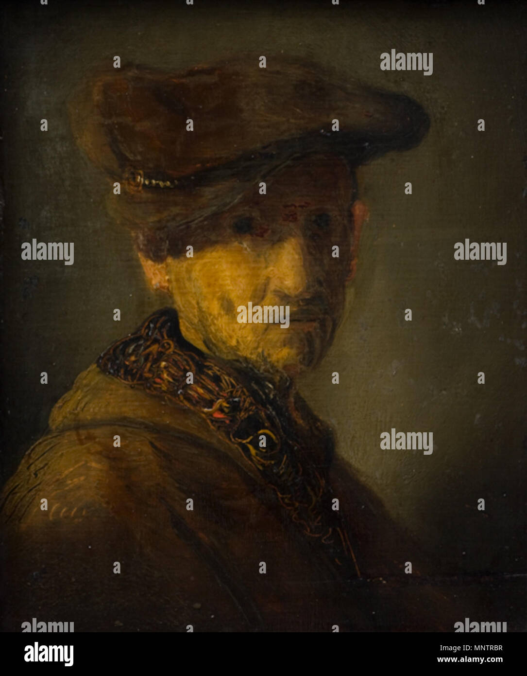 Rembrandts skole (); Rembrandt van Rijn (16061669), Mand med baret