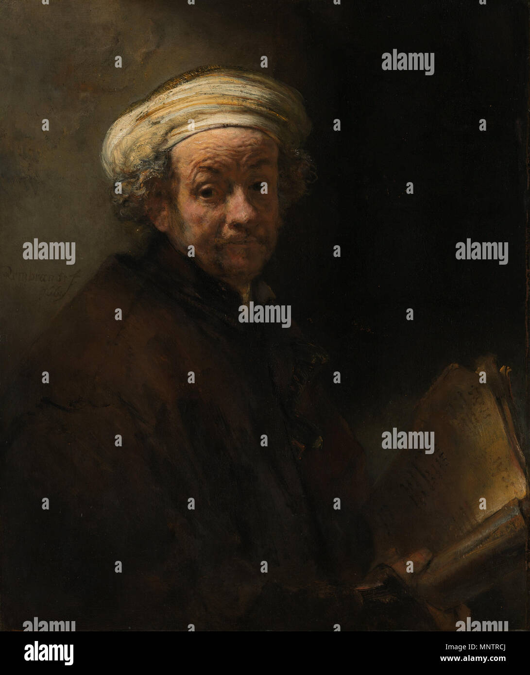 Self-portrait as the apostle Paul   1661.   1051 Rembrandt Harmensz. van Rijn - Zelfportret als de apostel Paulus - Google Art Project Stock Photo