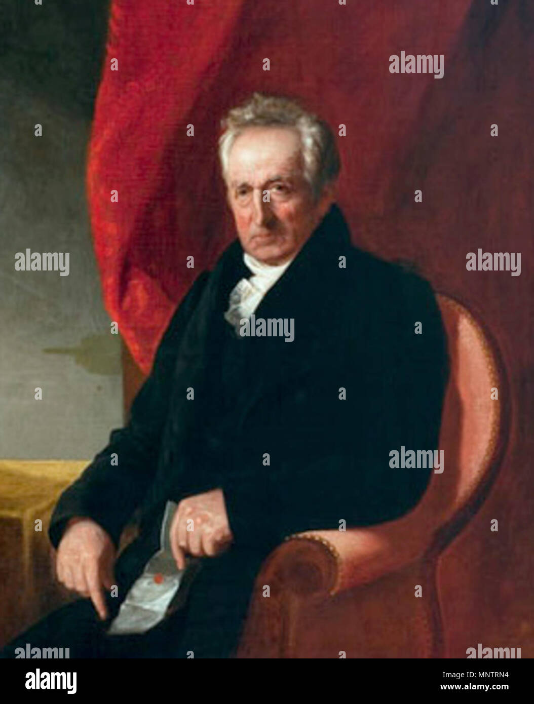 SHM Painting Collection of the founding fathers of the School of Medicine    .  English: Nathan Smith . Unknown date.   919 Nathan Smith (physician) - color Stock Photo