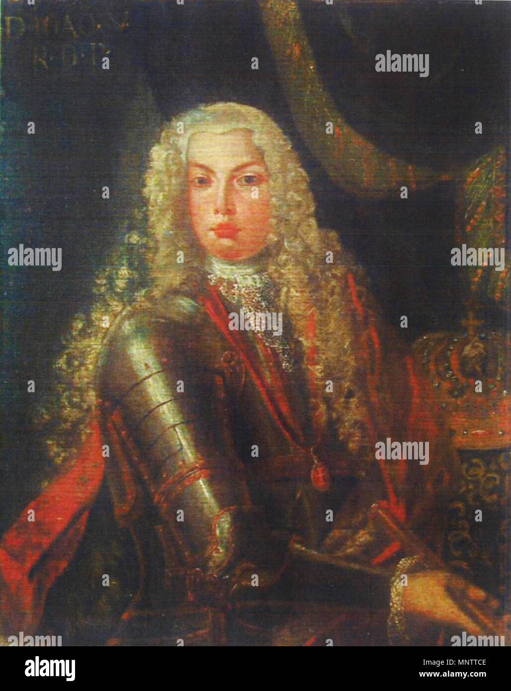 1056 Retrato de D. João V na Série Régia do Hospital das Caldas da Rainha (c. 1708) - António Machado Sapeiro Stock Photo