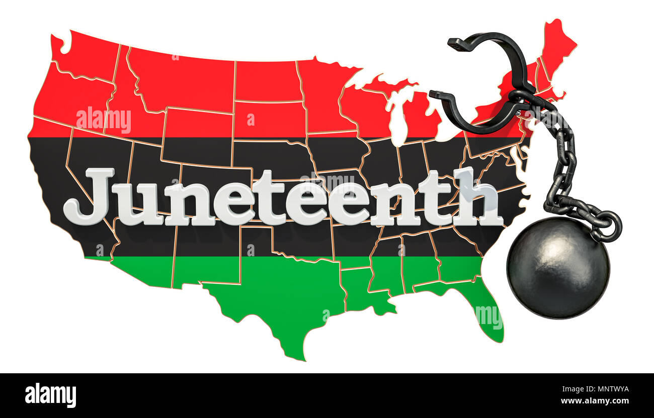 Juneteenth Independence Day concept, 3D rendering isolated on white background Stock Photo