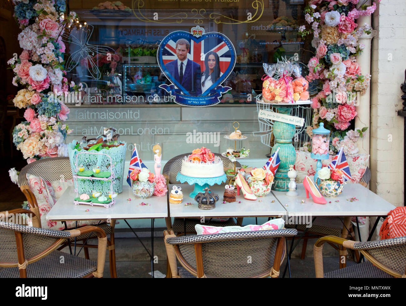Fait Maison, Gloucester Road patisserie celebrates the Wedding of Harry and Meghan Stock Photo