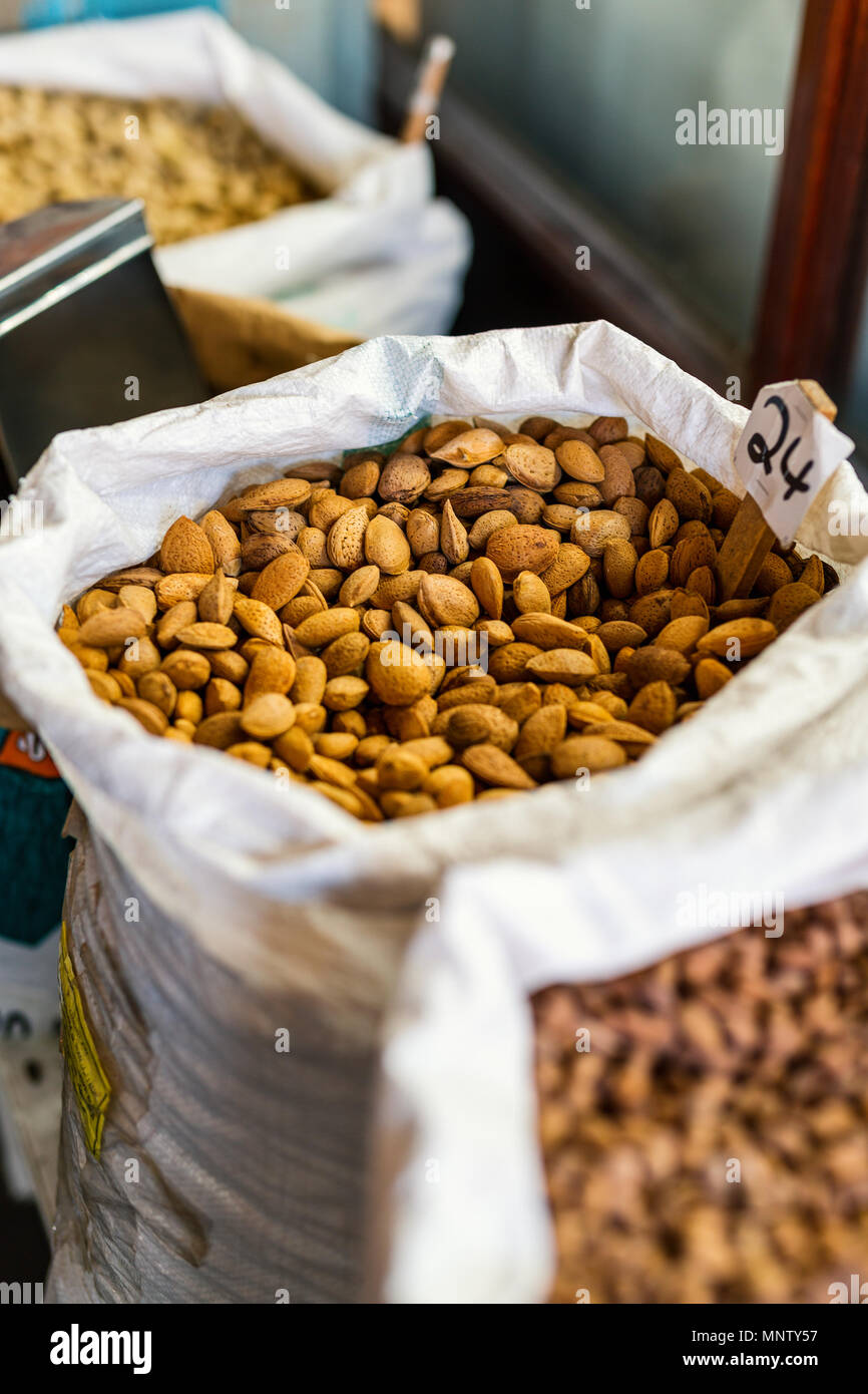 Assortment of nuts for sale at market Stock Photo Alamy
