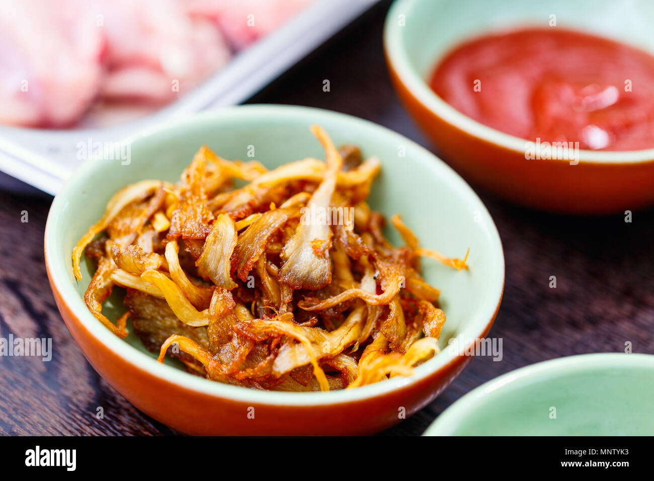 Mushrooms and cooking ingredients for making asian dish Stock Photo - Alamy