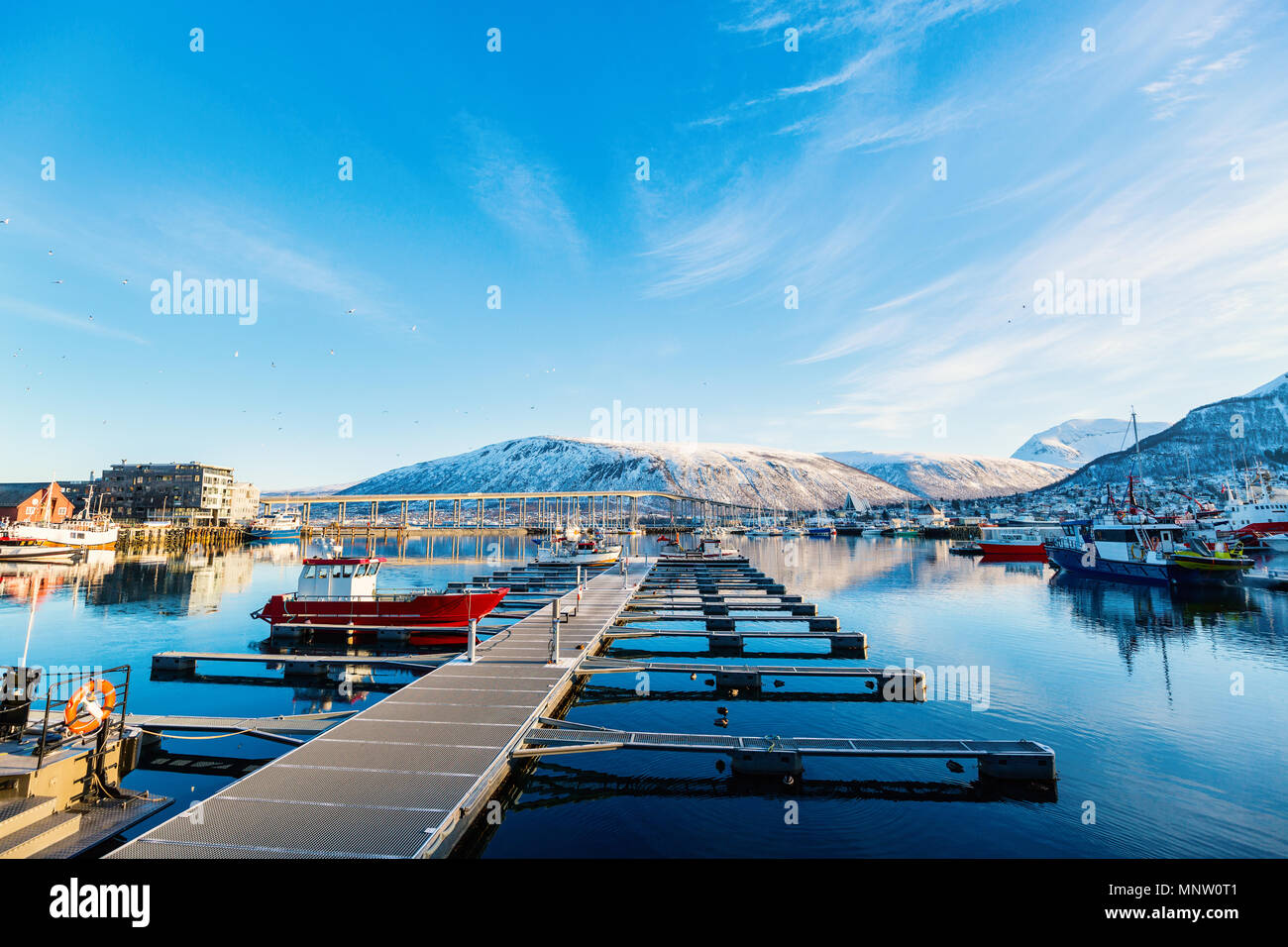 Beautiful town of Tromso in Northern Norway Stock Photo
