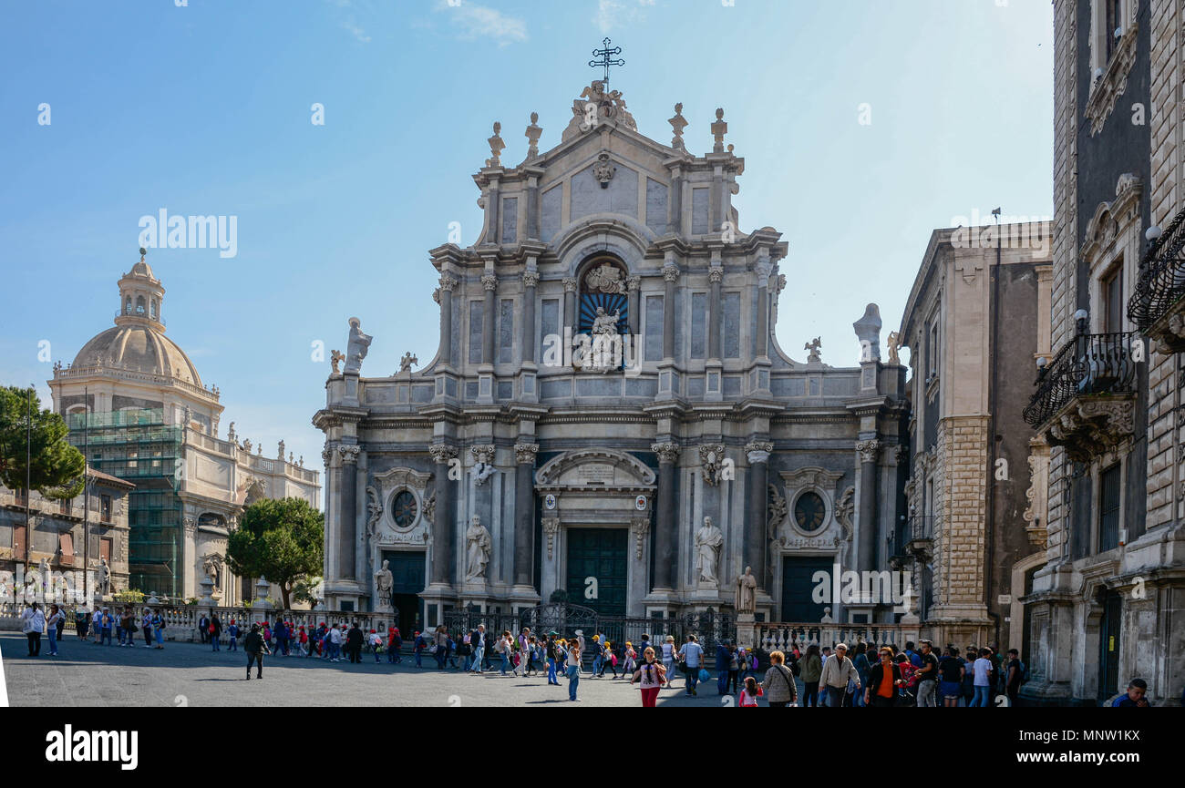 Cathedral of St Agatha Catania Sicily Stock Photo Alamy