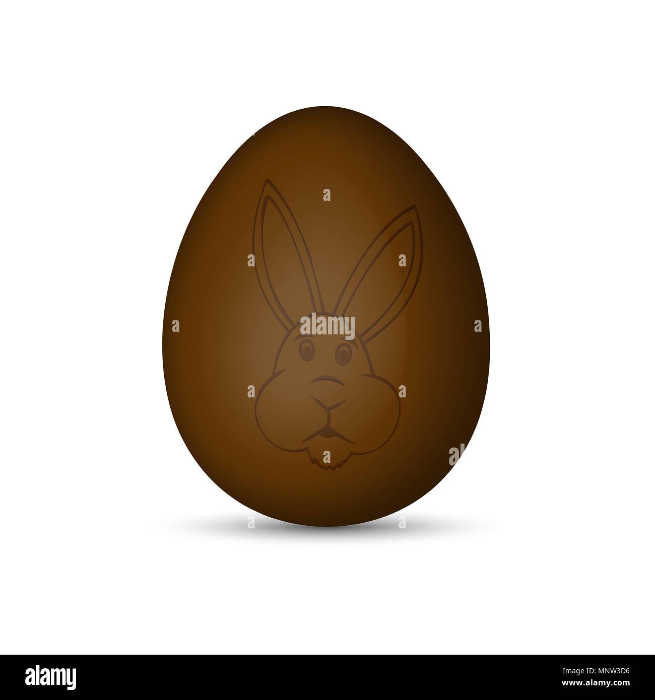 Chocolate easter egg with the image of the Easter bunny Stock Vector