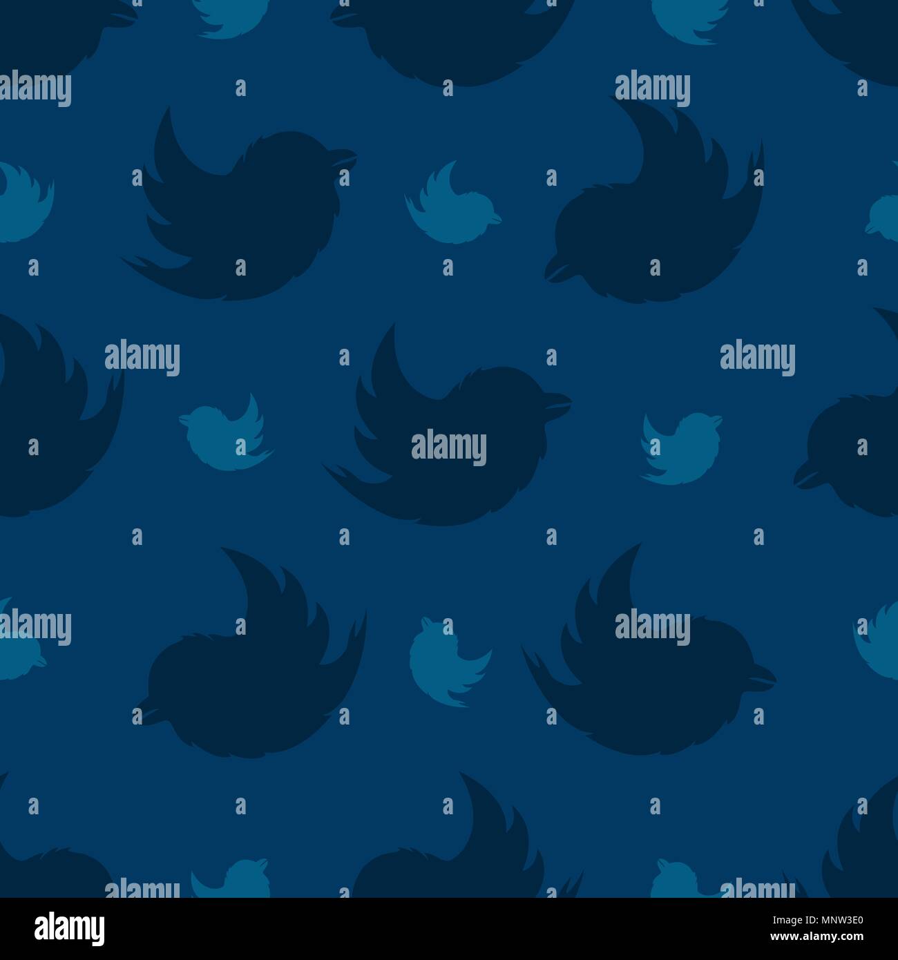 Seamless pattern from birds on a navy blue background. The Bullfinch Pattern Stock Vector