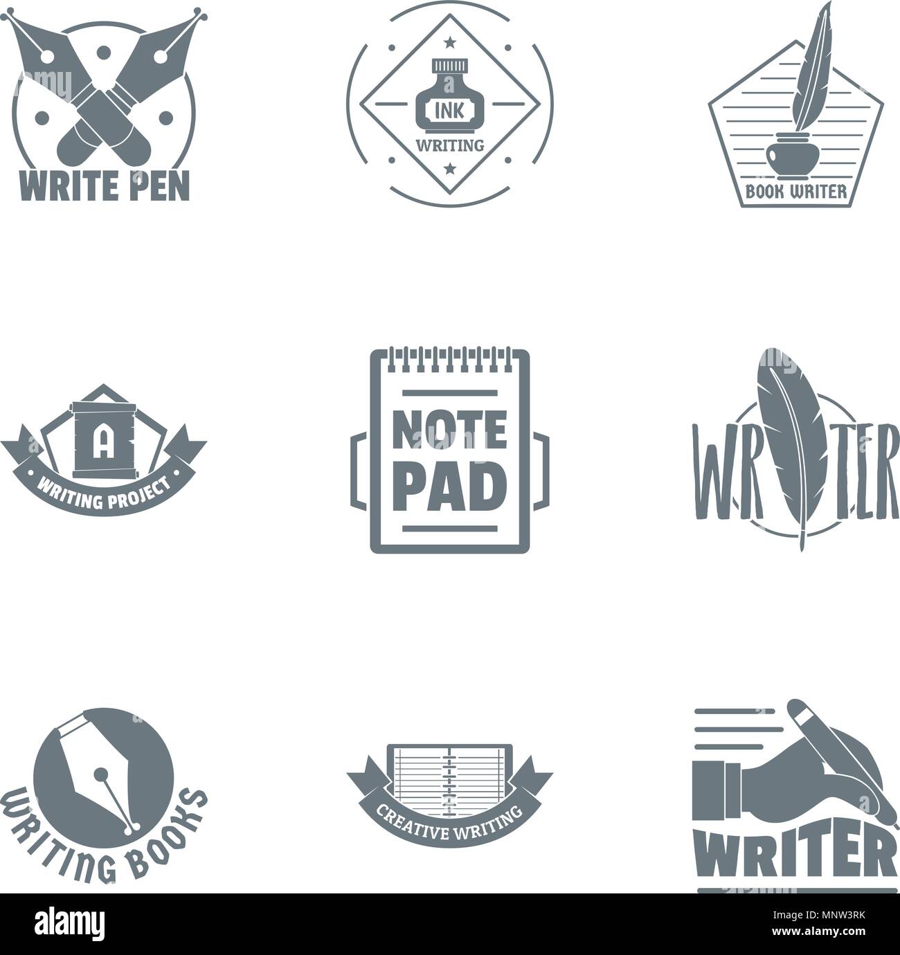 Scribbler logo set, simple style Stock Vector Image & Art - Alamy